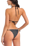 Women polka print bikini bra panty lingerie set