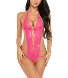 Women lace one piece teddy lingerie babydoll honeymoon nightwear