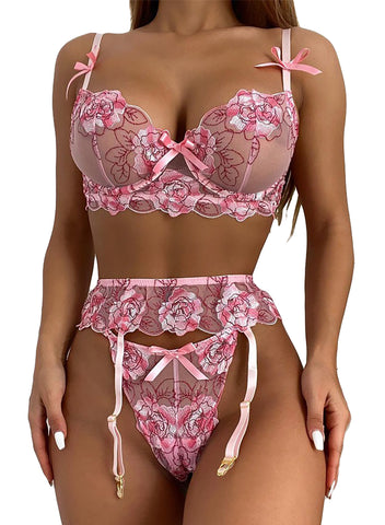 women lingerie set with garter belt