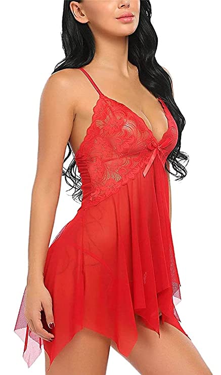Buy Ceniz Women's Babydoll Lingerie Layered Open Front Design with